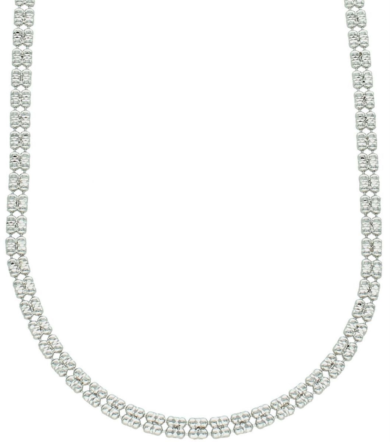 Naszyjnik srebrny z grawerowanymi kuleczkami w geometrycznym układzie - rozmiar 42cm.jpg